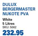 Dulux Bergermaster Nukote PVA (White)-5Ltr