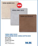 Vera Grey Eco/Vera Bone Eco/Vera Cotta Eco Floor Tile 35 x 35cm-Per Sqm