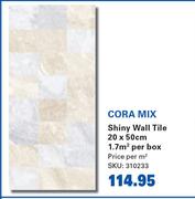Cora Mix Shiny wall Tile 25 x 50cm-Per Sqm