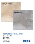 Regal Beige/Regal Grey Shiny Floor Tile 50 x 50cm-Per Sqm