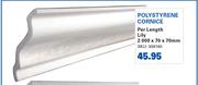 Polystyrene Cornice (Lily)-2000 x 70 x 70mm Per Length
