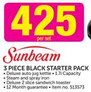 Sunbeam 3 Piece Black Starter Pack-Per Set