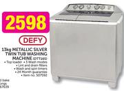 Defy 13kg Metallic Silver Twin Tub Washing Machine DTT165