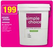 Simple Choice 20Ltr White PVA