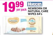 Huggies Newborn or Natural Care Wipes-64 Pack