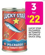 Lucky Star Pilchards In Tomato Or Chillie Sauce-3x155g