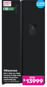 Hisense 541L Side By Side Freezer/Fridge With Water Dispenser H680SMIB-WD 850033526