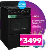 Univa 3 Plate Plug In Electric Stove U305-1 850007598