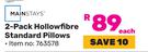 Mainstays 2 Pack Hollowfibre Standard Pillows 763578