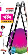 Tradequip 3.6m Black Dual Ladder 850020018