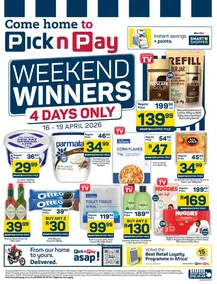 Pick n Pay Eastern Cape : Weekend Winners (16 April - 19 April 2026)