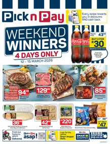 Pick n Pay Eastern Cape : Weekend Winners (12 March - 15 March 2026)