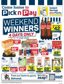 Pick n Pay Eastern Cape : Weekend Winners (04 June - 07 June 2026)