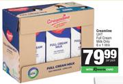Creamline UHT Full Cream Milk Only 6 x 1 Ltr-Per Pack