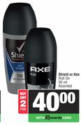 Shield Or Axe Roll On Assorted-For Any 2 x 50ml
