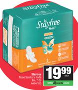 Stayfree Maxi Sanitary Pads Assorted-8's/10's Pack Each