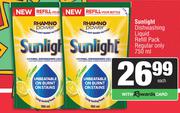 Sunlight Dishwashing Liquid  Refill Pack (Regular Only)-750ml 