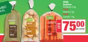 Spar Freshline Potatoes 2Kg Plus Onions 2Kg Plus Carrots 1Kg-For All