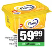 Flora Regular Or Light Margarine Tub-1Kg