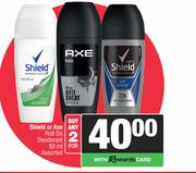 Shield Or Axe Roll On Deodorant Assorted-For Any 2 x 50ml