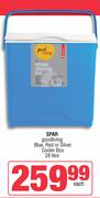 Spar 28Ltr Goodliving Blue, Red Or Silver Cooler Box-Each