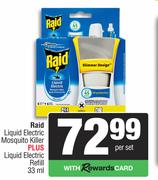 Raid Liquid Electric Mosquito Killer Plus Liquid Electric Refill-33ml Per Set