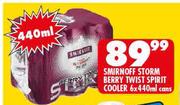 Smirn Off Storm Berry Twist Spirit Cooler-6x440ml Cans
