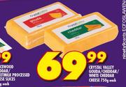 Crystal Valley Gouda/Cheddar/White Cheddar Cheese-750g Each