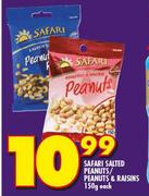 Safari Salted Peanuts & Raisins-150g Each
