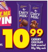 Cadbury Chocolate Slab-80g/88g Each