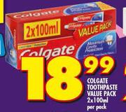 1Colgate Toothpaste Value Pack-2x100ml Per Pack