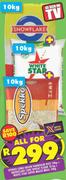 Spekko Long Grain Parboiled Rice 10Kg + Snowflake Cake Wheat Flour 10kg + White Star MaizeMeal Combo