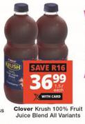 Clover Krush 100% Fruit Juice Blend All Variants-1.5L Each