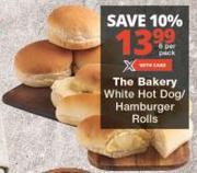 The Bakery White Hot Dog/Hamburger Rolls-6 Per Pack