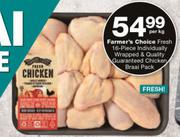 Farmer's Choice Fresh 6 Piece Individually Wrapped & Quality Guarateed Chicken Braai Pack-Per Kg