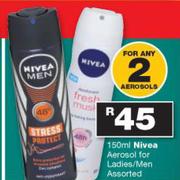 Nivea Aerosol For Ladies/Men-2X150ml