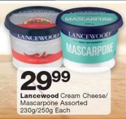 Lancewood Cream Cheese/Mascarpone 230g/250g-Each