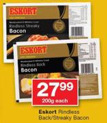 Eskort Rindless Back/Streaky Bacon-200g Each