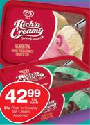 Ola Rich N Creamy Ice Cream Assorted-1,8L Each