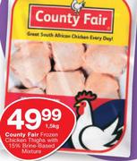 Country Fair Frozen Chicken Thighs With 15% Brine-Based Mixture-1.5Kg