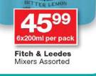 Fitch & Leedes Mixers Assorted-6X200ml Per Pack