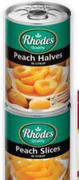 Rhodes Peach Halves/ Slices In Syrup-410g Each