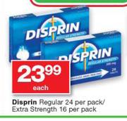Disprin Regular 24 Per Pack/Extra Strength 16 Per Pack-Each