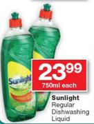 Sunlight Regular Dishwashing Liquid-750ml Each