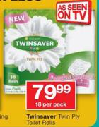 Twinsaver Twin Ply Toilet Rolls-18 Per Pack