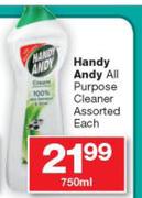 Handy Andy All Purpose Cleaner Assorted-750ml Each