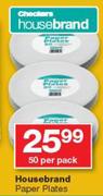 Housebrand Paper Plates-50 Per Pack