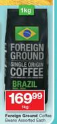 Foreign Ground Coffee Beans Assorted-1kg Each
