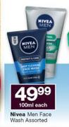 Nivea Men Face Wash-100ml Each
