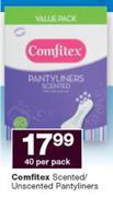 Comfitex Scented/ Unscened Pantyliners-40 Per Pack